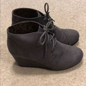 Grey Wedge Booties